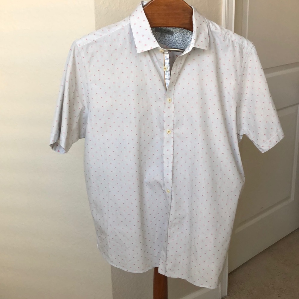 Men’s 6 (L) Ted Baker short sleeve red, blue print